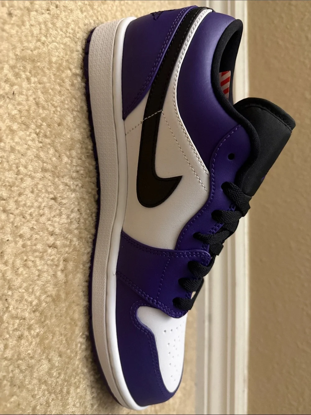 Jordan Low Top Sneakers in Purple White Black